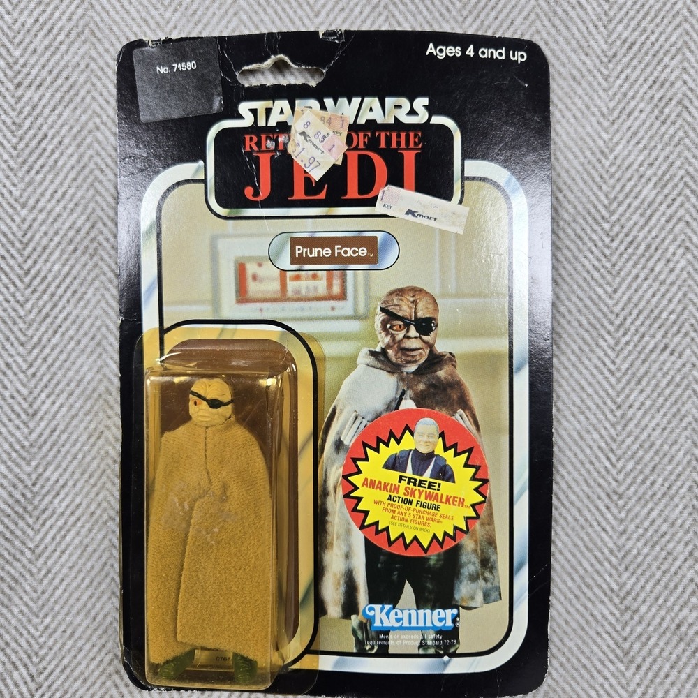 VTG Kenner 1983 Star Wars Return/Jedi Prune‎ Face 77 Back w/Free Anakin Sticker